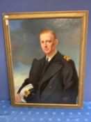 Oil on artist board half portrait titled verso "Sea Lord" indistinctly signed lower right. Framed.