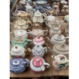 Collection of 18 china and earthenware teapots, including Spode Italian pattern, two Maling and