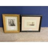 C18th Dutch sepia watercolour, "Riverside Scene with Windmill", 6cm x 12cm, Provenance Verso, Framed