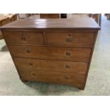 C19th mahogany chest of 2 short over 3 long graduated drawers 109L x 95 Condition sound, general