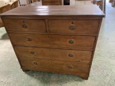 C19th mahogany chest of 2 short over 3 long graduated drawers 109L x 95 Condition sound, general