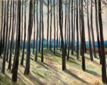 GEORGE S WISSINGER C20th, oil, Woodlands in springtime Switzerland 2009 38 x 49cm , framed,