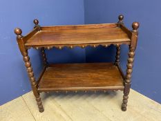 William IV small mahogany dumb waiter on bobbin turned supports 83 cm L x 41 cm deep x 81 H.