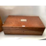 George IV honey coloured oak decanter box 31cm W x 330cm H. Condition: Generally good, general wear,