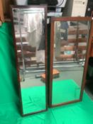 2 mahogany frame robing mirrors