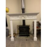 Hallidays "Garford" fire surround Modern carved pine white painted traditional Adam style