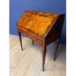 Fine quality C18th rosewood, kingwood & box wood bureau de dame, opening to reveal a fitted