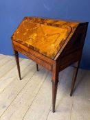 Fine quality C18th rosewood, kingwood & box wood bureau de dame, opening to reveal a fitted