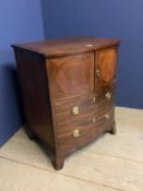 Regency mahogany night stand with a two based drawer standing on original bracket feet, C1810, 77h x