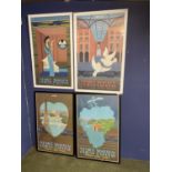 Four posters, all approx 105 x 67.5cm incl frame, Orient Express, framed and glazed - see images