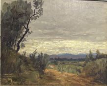 LOUIS ALLIES, French School , oil on board, "The Garden of St Jacques, Southern France", signed,