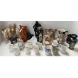 Collection of ceramics including Fields Crown Devon Ivrine elephant 23 cm H Beswick Yorkshire