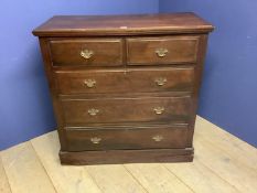 Victorian chest of 2 short and 3 long graduated drawers, 104H x 104W. Condition, general wear and