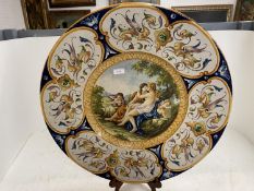 An C18th excellent Italian Castelli Majolica charger, 60 cm diam