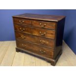 George III mahogany chest of 2 short over 3 long graduated drawers with heavy drop handles 108 cm