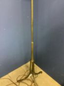 Elegant brass Regency style tripod standard lamp 149 H plus bulb fitting