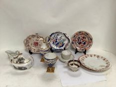 Collection of Early C19th English bone China & stoneware, 12 pieces; cups, saucer, dishes, jug &