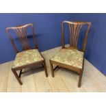 Pair of Georgian mahogany side chairs with drop in seats Condition sound, general wear, and mahogany