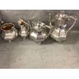 Good Victorian silver 4 piece embossed tea & coffee service. London 1852 Joseph Albert Savory 70+