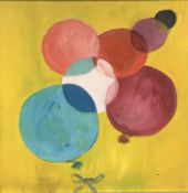 GEORGE S WISSINGER C20th, oil, Balloons, 2015, 38 x 38cm, framed, Condition: Good