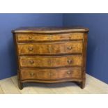 Fine quality George I period serpentine inlaid Continental walnut commode, possibly German C1710-20,