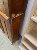 Regency Mahogany small two door side cabinet with grilled and fabric doors below a single drawer