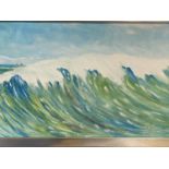 GEORGE S WISSINGER (C20th ), oil, The Seven'T wave, 2019, 26.5 x 41.5cm, framed. Condition: Good