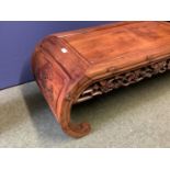 Small Chinese hardwood low opium table 91cm L x 40cm D x 33cm H. Condition: Generally good