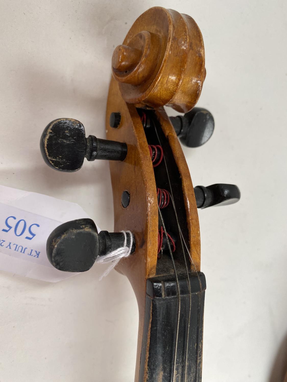 Two violins, both in need of restoration, see images for details and condition - Image 3 of 10