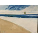 GEORGE S WISSINGER (C20th ), oil, Seascape - Israel, 2019, 39.5 x 49.5cm, framed. Condition: Good