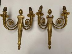 Pair of decorative ormolu wall brackets, 44cm L, Condition: Some minor scratches & wear