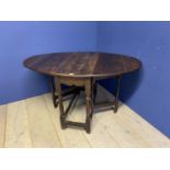 C19th Oval oak gateleg table Condition: General wear extended 130 cm x 80 cm x 68 cm high