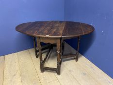 C19th Oval oak gateleg table Condition: General wear extended 130 cm x 80 cm x 68 cm high
