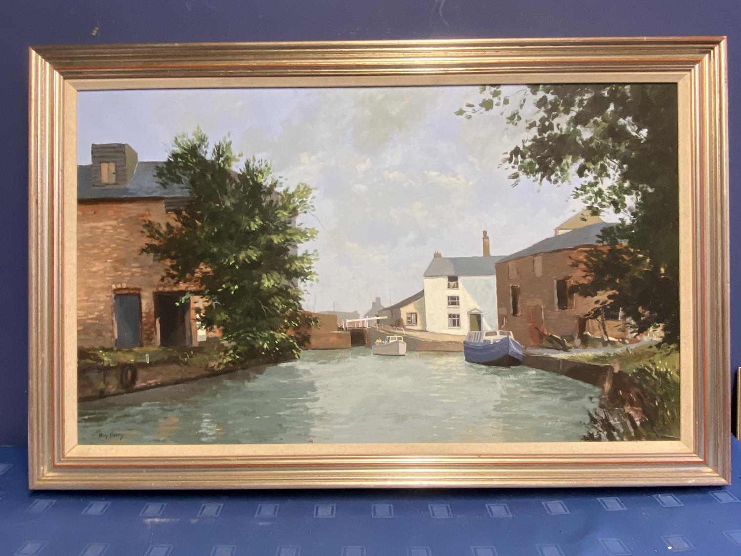 ROY PERRY, C20th, English School, oil board, "Banbury canal lock", framed, Condition good, a few - Image 2 of 6