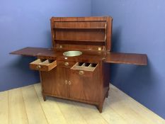 Good quality unusual Butler's side cabinet servery opening and extending to reveal a bar/buffet with