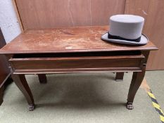 Qty of furniture to include C19th Irish mahogany stand on cabriolet legs and carved claw feet 102w x