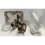 Quantity of China and glass to include: Royal Doulton , The home coming doves images of nature; Pair