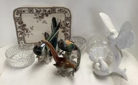 Quantity of China and glass to include: Royal Doulton , The home coming doves images of nature; Pair