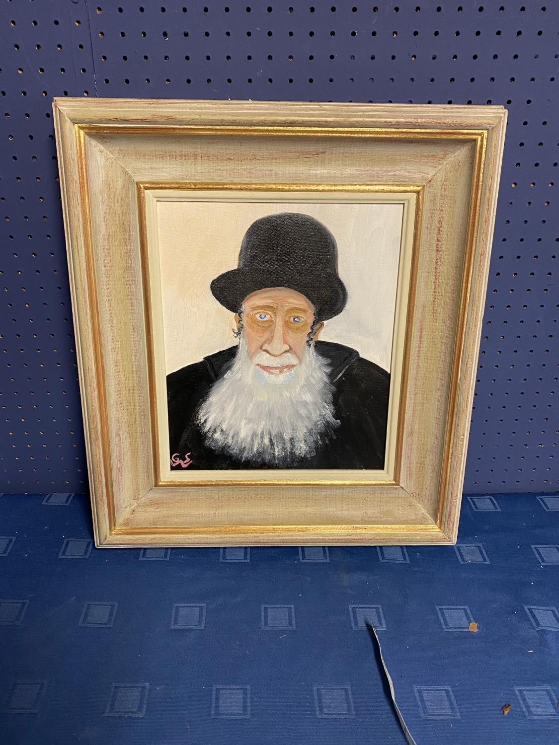 GEORGE S WISSINGER, OIL ON ARTIST BOARD, "Rabbi" - Image 2 of 4