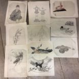 Oriental school, A folder of Japanese artworks, animal, bird and other abstract matter