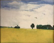 GEORGE S WISSINGER C20th, oil, Landscape of Rapeseed field Nr Heythorpe Oxon, 2017, 35 x 44cm ,