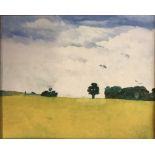 GEORGE S WISSINGER C20th, oil, Landscape of Rapeseed field Nr Heythorpe Oxon, 2017, 35 x 44cm ,