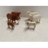 Border Fine Arts, Charolais Bull A4598, Charolais Cow A 4599, Charolais Calf A4602 Limousin Bull