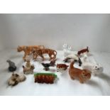 Qty of Beswick animals - cats, dogs, birds tigers, see images for details & condition - no signs