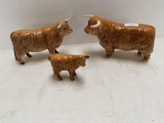 Beswick Highland Bull 2008, Cow 1740, Calf 1827S