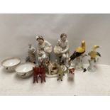 Qty of china to include Meissen, Royal Worcester, Nymphenburg, Beswick etc. Condition: Much damage