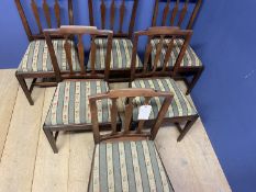 Set of six mahogany dining chairs with upholstered drop in seats Condition: Lacks polish and marks