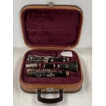 A cased clarinet, stamped Cortan, made in Czechoslovakia