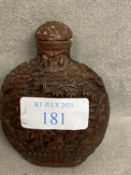 C19th Chinese cinnabar lacquer snuff bottle