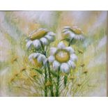 Contemporary mixed media on canvas, "Daisies", signed lower right Ferrante, 90 x 110cm, framed,